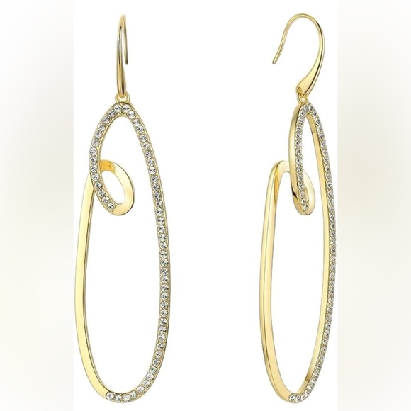 Michael Kors Gold and Silver Drop Earrings with diamantés NWT